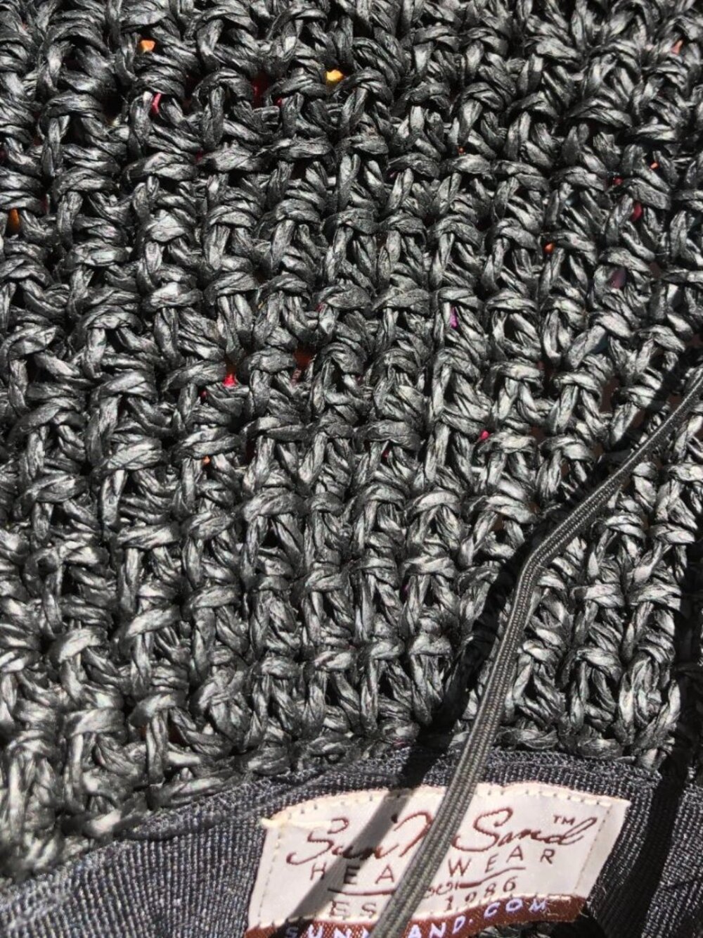 Sun N Sand Women’s Black Sun Hat W/ Beaded Band Adjustable - Picture 4 of 16